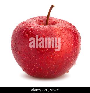 percorso di mela rossa isolato su bianco Foto Stock