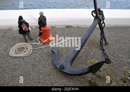 America del Sud, Cile, Regione Xll, Patagonia, Punta Arenas, porto Foto Stock