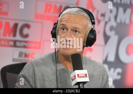 Exclusive - Didier Deschamps al talk show sportivo 'Team Duga' su RMC radio, intervistato da Christophe Dugarry, Parigi, 05 dicembre 2016. Foto di Jerome Domine/ABACAPRESS.COM Foto Stock