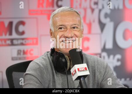 Exclusive - Didier Deschamps al talk show sportivo 'Team Duga' su RMC radio, intervistato da Christophe Dugarry, Parigi, 05 dicembre 2016. Foto di Jerome Domine/ABACAPRESS.COM Foto Stock