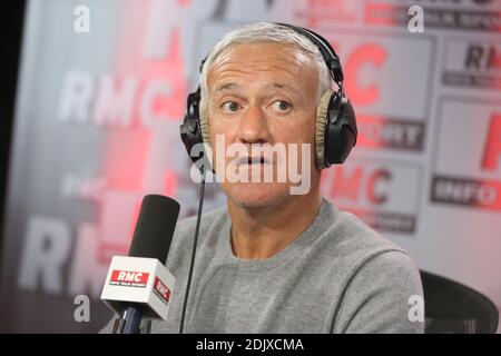 Exclusive - Didier Deschamps al talk show sportivo 'Team Duga' su RMC radio, intervistato da Christophe Dugarry, Parigi, 05 dicembre 2016. Foto di Jerome Domine/ABACAPRESS.COM Foto Stock