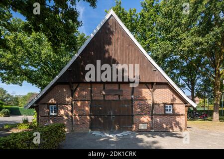 Germania, Borken, Borken-Weseke, Parco Naturale Hohe Mark Westmuensterland, Muensterland, Westfalia, Renania Settentrionale-Vestfalia, Quellengrundpark, Heimathaus, Agriturismo Weseker, museo Foto Stock