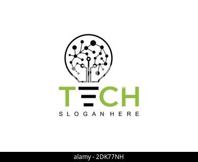 tech data bulb idea logo icon symbol inspiration template Stock Vector