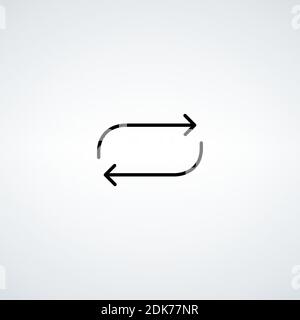 frecce di direzione nere per trasferimento, sincronizzazione, migrazione dati. ponte di traffico o scambio conept. logotipo lineare grafica disegno isolato Illustrazione Vettoriale