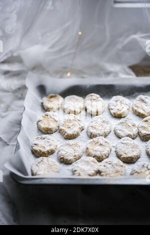 Ricciarelli di Siena, biscotti italiani alle mandorle Foto Stock