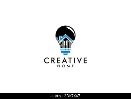 Smart House Logo, Home Idea logo. Bulb Home Creative logo. Unique and modern design Stock Vector