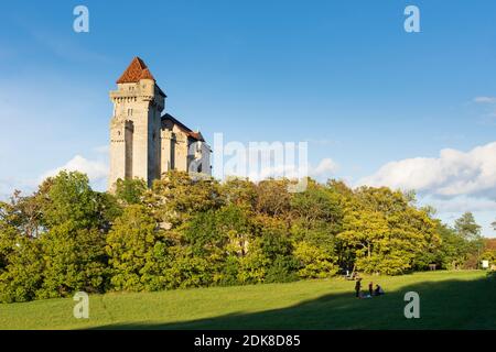 Maria Enzersdorf, castello del Liechtenstein, parco naturale Naturpark Föhrenberge a Wienerwald, Bosco di Vienna, Niederösterreich, bassa Austria, Austria Foto Stock