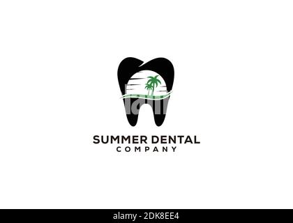 estate dentale semplice logo ispirazione Illustrazione Vettoriale