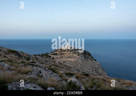 Spain, Balearic Islands, Mallorca, Far de Formentor, lighthouse Stock Photo