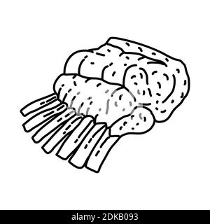 Icona Rib prime. Doodle disegnata a mano o stile icona contorno Illustrazione Vettoriale