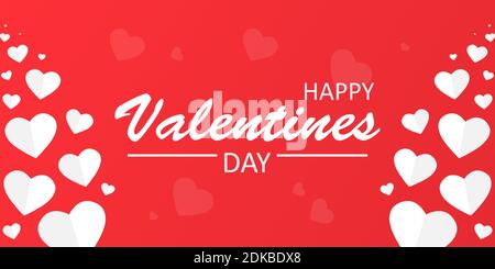 Felice San Valentino vettore sfondo con cuori. Concetto di giorno di San Valentino Illustrazione Vettoriale