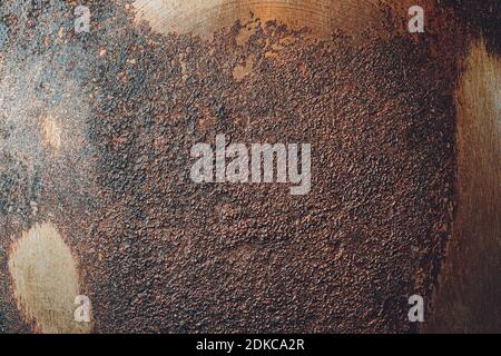 Pasta frittura vecchia grana ruggine macroma bruciata Foto Stock