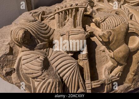 Reliquie di arti copte, sculture del cristianesimo nell'antico Egitto Foto Stock