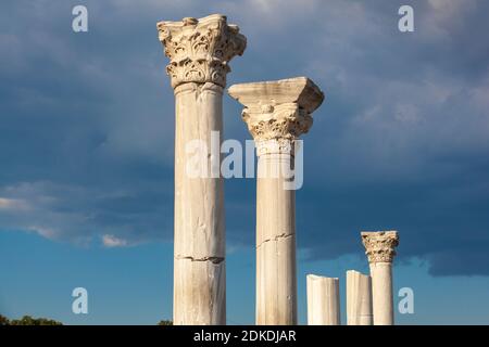 Ukraine, Crimea, Sevastopol, Khersoness, Ruins of ancient theatre Stock Photo