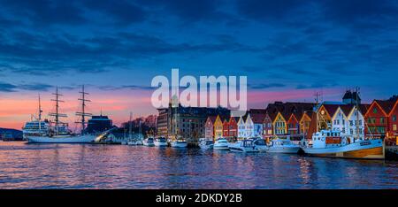 Natale a Bergen, Norvegia. Foto Stock