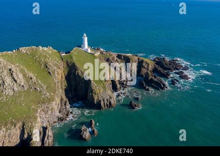 Punto di partenza il faro in Devon. Foto Stock