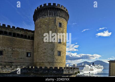 Dettagli del castello di Napoli "Maschio Angioino" Foto Stock