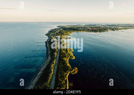 Germania, Meclemburgo-Pomerania occidentale, Mar Baltico, costa, isola Rügen, Vorpommersche Boddenlandschaft, Wittow, Wieker Bodden, Dranske, Foto Stock