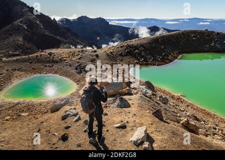 Emerald Lake, Tongariro Alpine Crossing, Tongariro National Park, UNESCO World Heritage Site; North Island, New Zealand Stock Photo