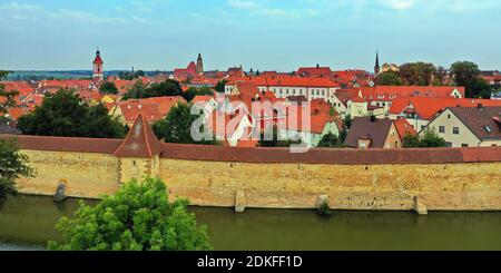 Vista aerea di Weißenburg con bel tempo Foto Stock