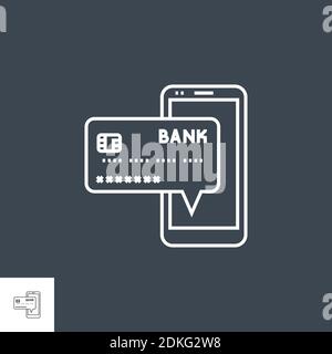 Icona della linea vettoriale del pagamento online Illustrazione Vettoriale