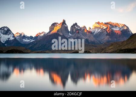 Chile, landscape with Lago Pehoe in the Torres del Paine National Park, Patagonia Stock Photo