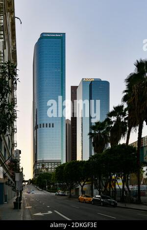 Los Angeles, California - 26 agosto 2020: Uno e due California Plaza nel centro di Los Angeles, California. Foto Stock