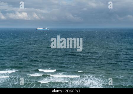 Traghetto per il Mar Baltico, vista dall'alto, tempesta Foto Stock