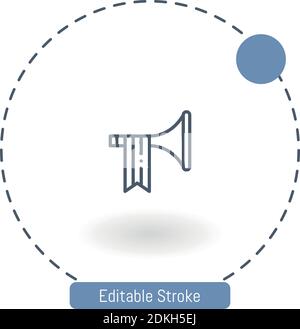 icona del vettore tromba icone del contorno del tratto modificabili per il web e. cellulare Illustrazione Vettoriale