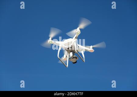 Drone, Flying, Blue Sky, From Below, DJI, Phantom4, DJI Phantom4 Pro + Stock Photo