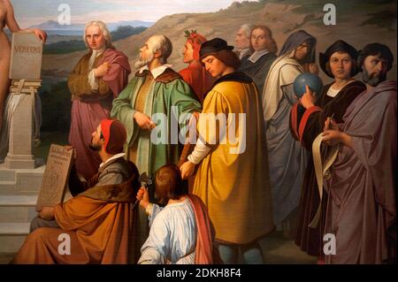 Luigi Mussini. 1813-1888. Il trionfo della verità. Dipinto ad olio su tela cm 143.5 x 213. Dettaglio. Foto Stock