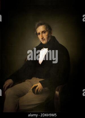 Francesco Hayez. 1791-1882. Ritratto di Alessandro Manzoni. (1841) 1874. dipinto ad olio su tela cm 103 x 80.5. Foto Stock