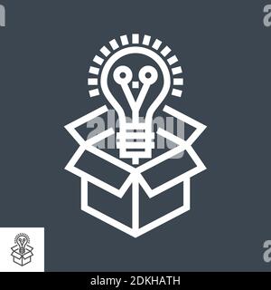 Think outside line icon Illustrazione Vettoriale
