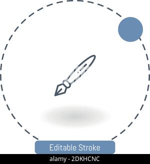 icona vettoriale penna fontana icone del contorno del tratto modificabili per il web e mobile Illustrazione Vettoriale