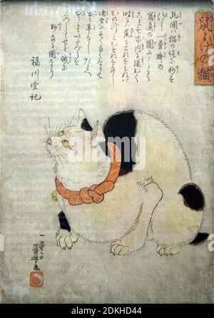 Utagawa Kuniyoshi 1798-1861. Gatto per tenere lontano i topi (Nezumi giogo no neko). Circa 1842. Verticale Ōban. Foto Stock