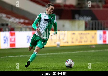 Bristol, Regno Unito. 15 Dic 2020. Jed Wallace di Millwall in azione contro Bristol City. EFL Skybet Championship, Bristol City contro Millwall all'Ashton Gate Stadium di Bristol, Avon martedì 15 dicembre 2020. Questa immagine può essere utilizzata solo per scopi editoriali. Solo per uso editoriale, è richiesta una licenza per uso commerciale. Nessun utilizzo nelle scommesse, nei giochi o nelle pubblicazioni di un singolo club/campionato/giocatore. pic by Lewis Mitchell/Andrew Orchard sports photography/Alamy Live news Credit: Andrew Orchard sports photography/Alamy Live News Foto Stock