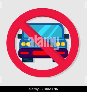 nessuna entrata del veicolo. illustrazione del vettore di segnale proibito Illustrazione Vettoriale