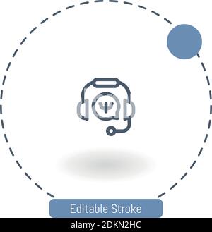 icona del vettore di aiuto psicologico icone del contorno del tratto modificabili per il web e mobile Illustrazione Vettoriale