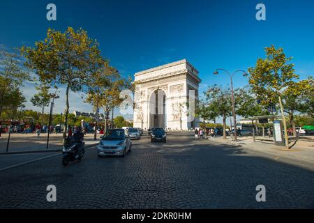 Arco di Trionfo a Parigi, Francia Foto Stock