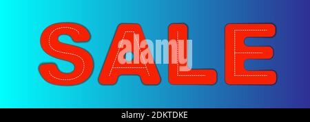 Banner di vendita con parola su sfondo sfumato. Per poster, pubblicità, design di modelli. Modello concettuale. Illustrazione Vettoriale