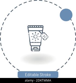 icona del vettore di protezione solare icone del contorno del tratto modificabili per il web e mobile Illustrazione Vettoriale