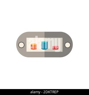 Icona a forma di piatto per i giochi portatili. Colore elemento semplice dalla collezione di dispositivi indossabili. Icona Creative Portable Games per web design, modelli, infografiche Illustrazione Vettoriale