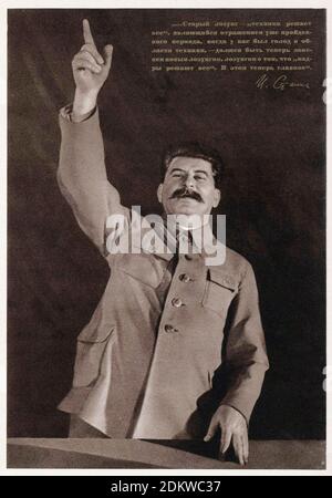 Foto retrò di Joseph Stalin. Joseph Stalin (1878 – 1953) un rivoluzionario georgiano e politico sovietico che guidò l'Unione Sovietica dalla metà degli anni venti Foto Stock