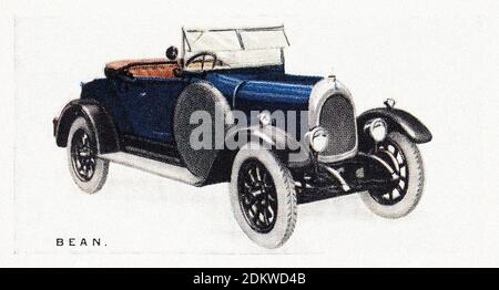 Carte di sigarette antiche. 1926. Sigarette Lambert & Butler (terza serie di automobili). Fagiolo 'quattordici' 3 posti. Bean Cars era un marchio di auto vehic Foto Stock