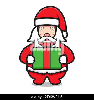 carino babbo natale personaggio contenitore regalo Foto Stock