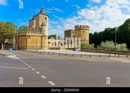 La porte des Allemands (la porta dei tedeschi), Metz, Francia Foto Stock