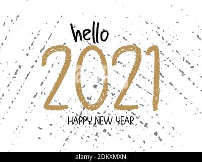 Felice anno nuovo 2021 carta eps. Scritta di Capodanno Illustrazione Vettoriale