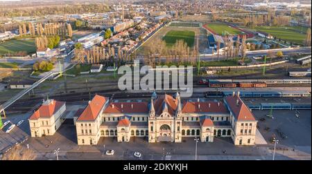 Railway station building in Pecs, hungary Stock Photo