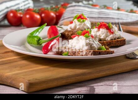 sano ou d'oeuvre - tartine Foto Stock