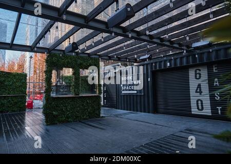 640 East Bar, Canary Wharf, chiuso a causa del blocco Covid-19, Londra, Regno Unito, 15 dicembre 2020 Foto Stock